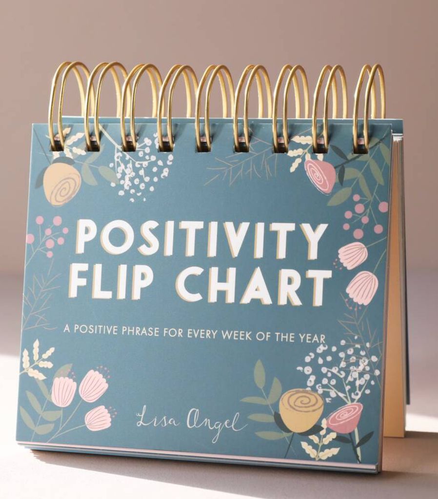 Lisa Angel Weekly Positivity Floral Desktop Flip Chart