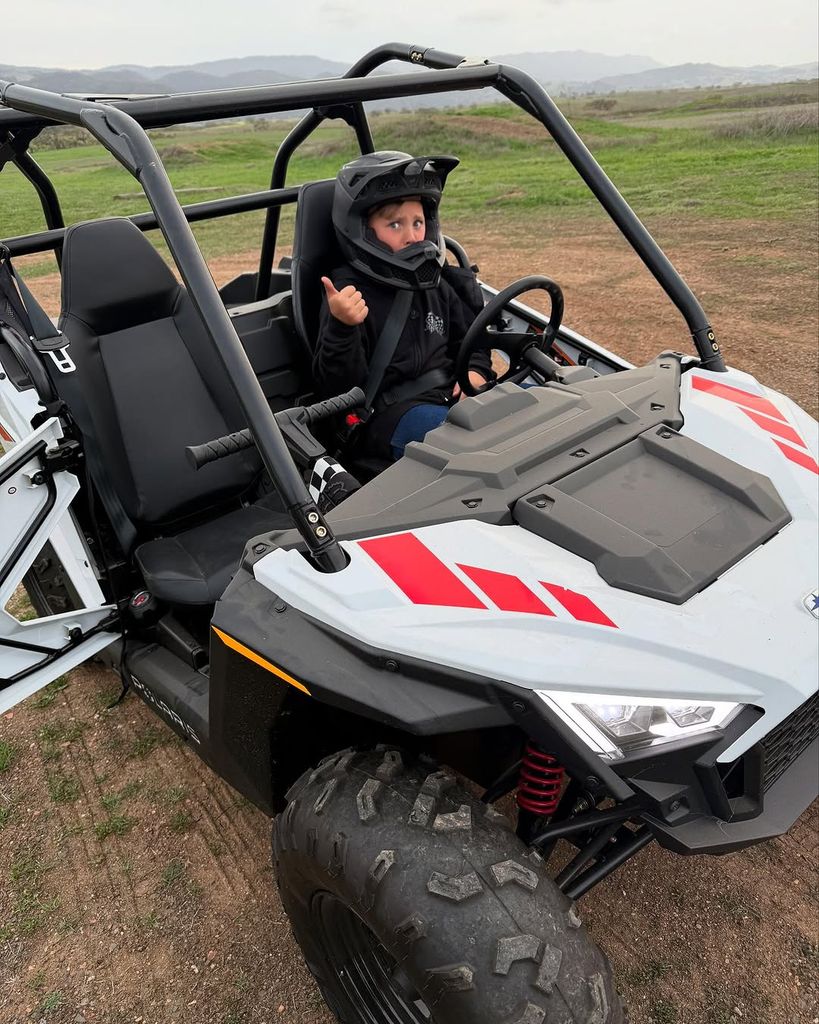 Pink and Carey Hart's son Jameson captured driving a 4x4 ATV in a video by the latter shared on Instagram