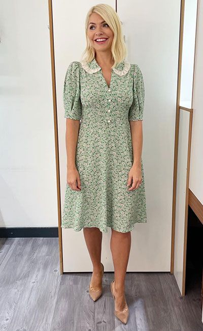 holly willoughby green floral dress