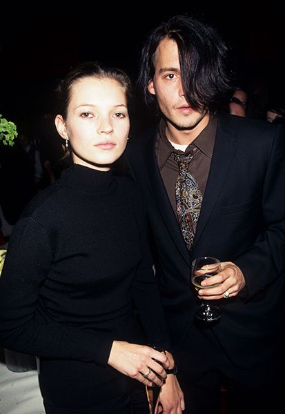 Kate Moss Johnny Depp all black outfits