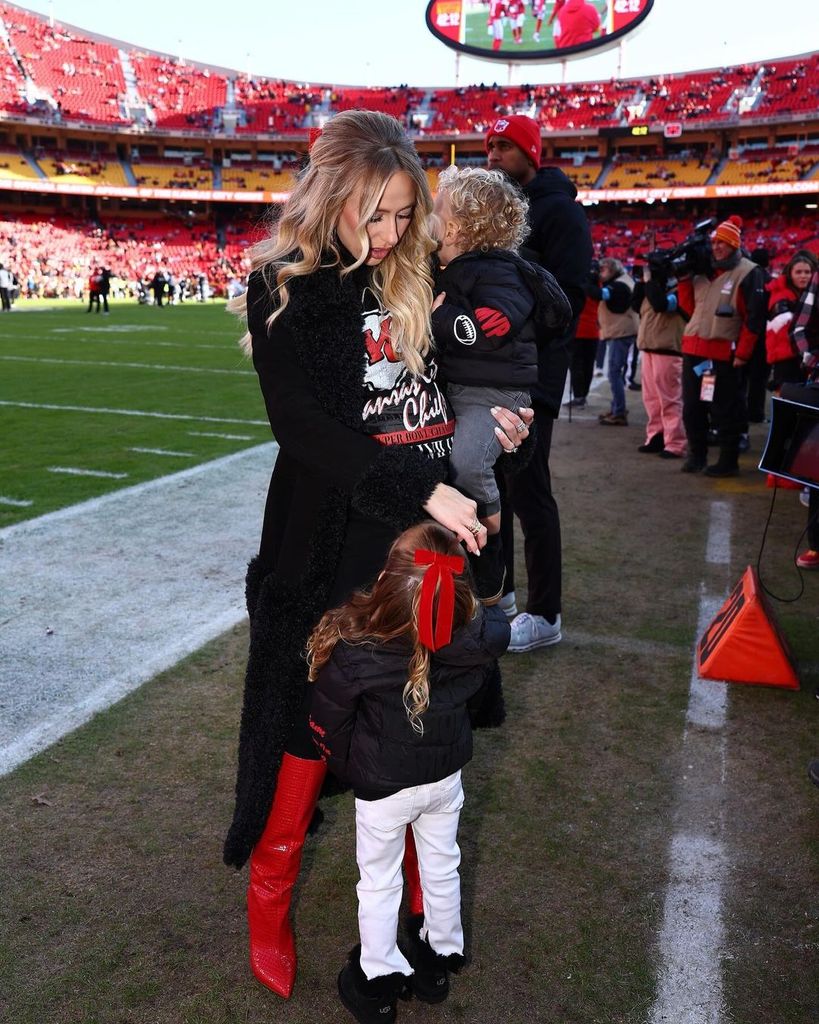 Brittany Mahomes with her two kids