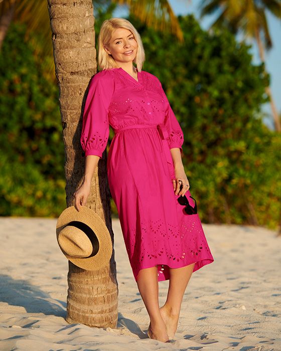 holly willoughby pink dress marks and spencer