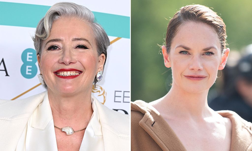 split image, close-up of two women smiling