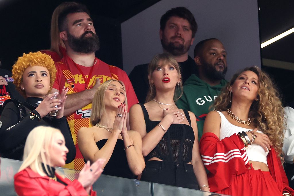 Celebs during the National Anthem