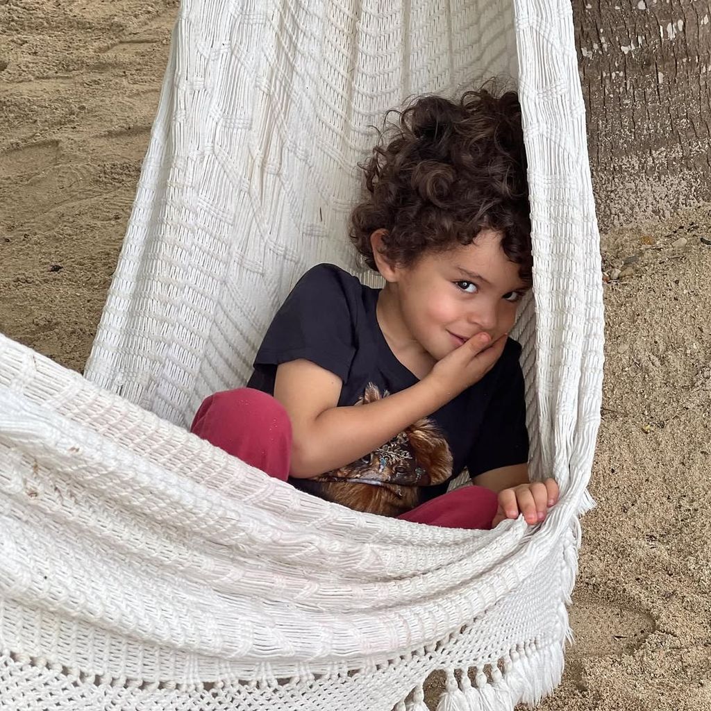 Tamron hall's son moses in a hammock 