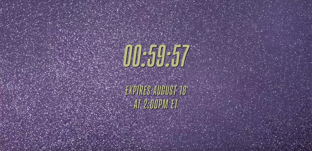 Taylor's website has a suspicious countdown
