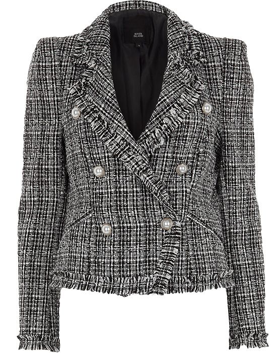 Tweed jacket outlet womens river island