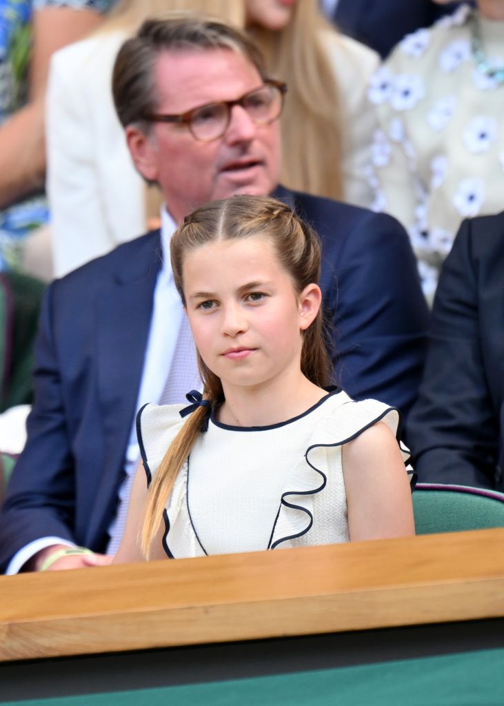 Princess Charlotte in royal box in white dress