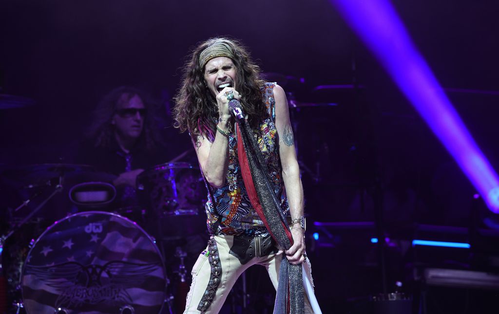 Steven Tyler of Aerosmith performs at UBS Arena on September 09, 2023 in Elmont, New York.