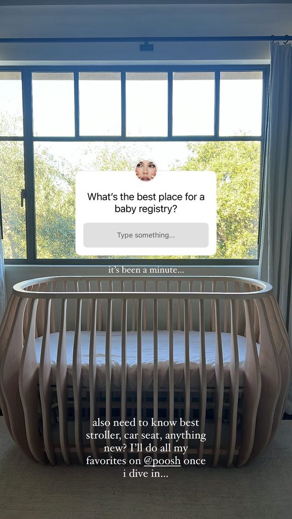Kourtney Kardashian poses a question to fans while providing a look inside her nursery for baby no. four
