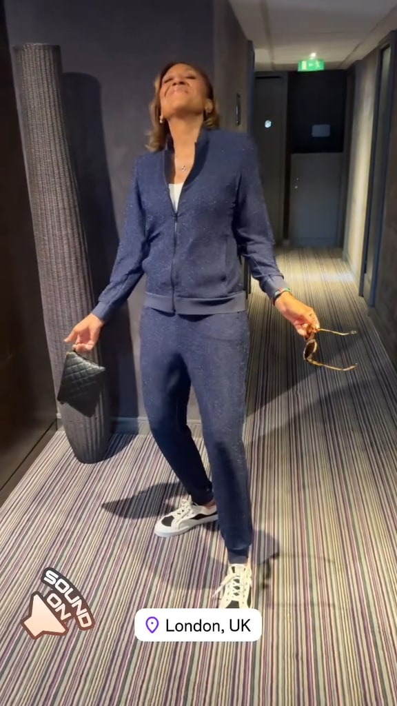 Robin Roberts in a tracksuit before Eras Tour