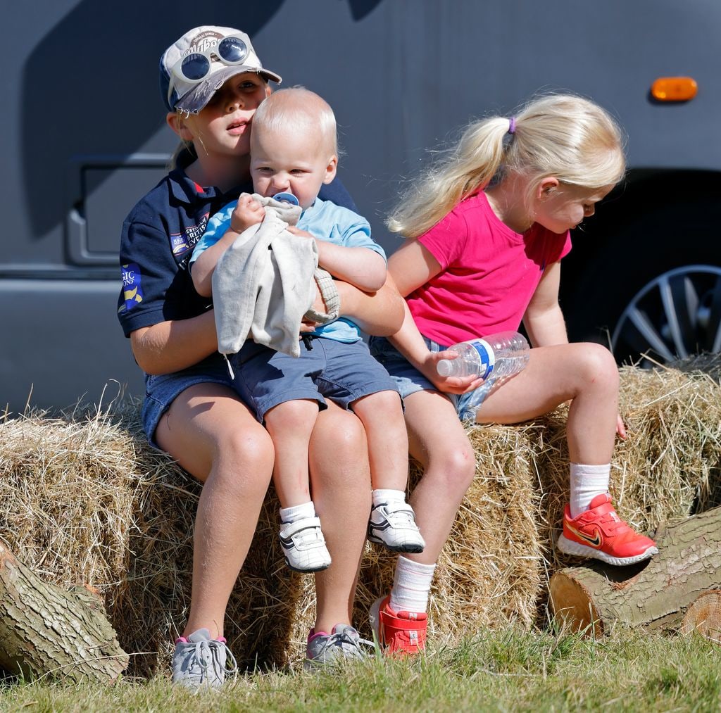 Mia Tindall with Lucas and Lena at 2022 Festival Of British Eventing