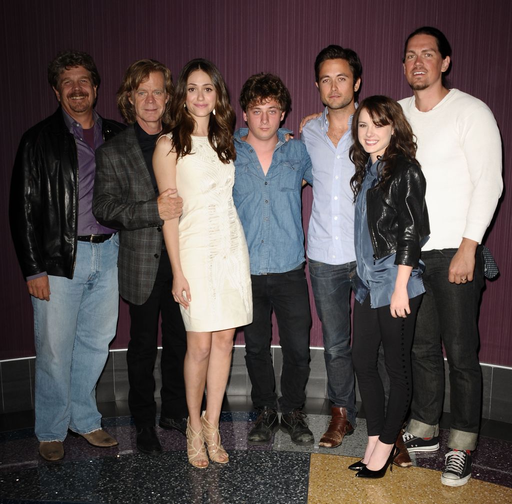 John Wells, William H. Macy, Emmy Rossum, Jeremy Allen White, Justin Chatwin, Laura Slade Wiggins and Steve Howey attend the "Shameless" screening at Los Angeles Times' 3rd annual The Envelope primetime Emmy screening series at Regal Cinemas L.A. Live on June 2, 2011 in Los Angeles, California