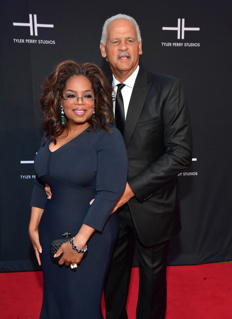 Oprah Winfrey and Stedman Graham attend Tyler Perry Studios Grand Opening Gala - Arrivals at Tyler Perry Studios on October 5, 2019 in Atlanta, Georgia