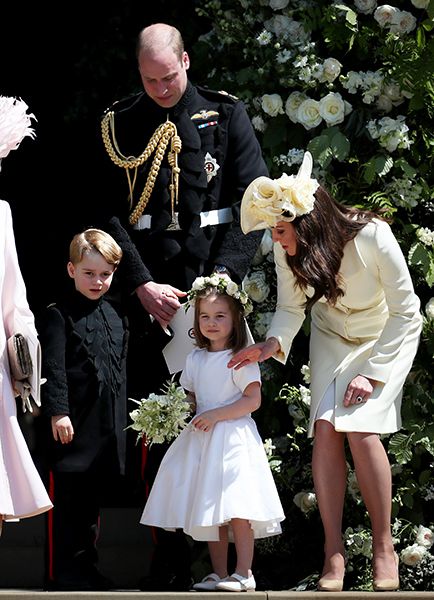 kate middleton with prince george and princess charlotte at royal wedding
