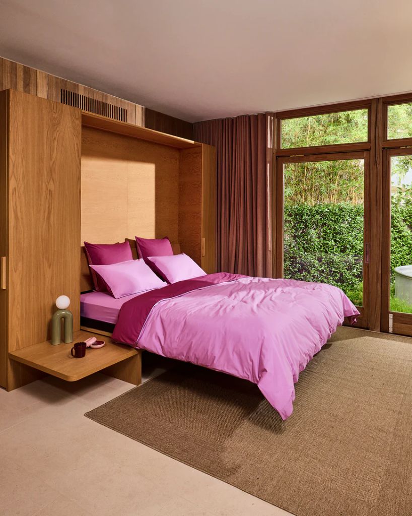 Housse de couette passepoilée baies, bubblegum et mousse de Bed Threads