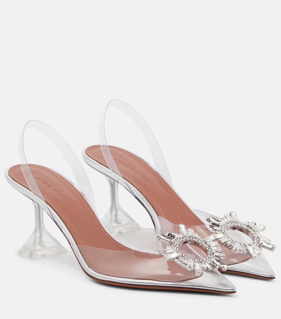 Amina Muaddi Begum embellished PVC slingback pumps