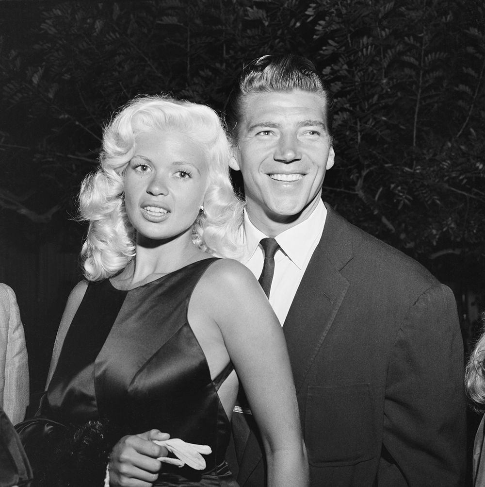 Mickey Hargitay pictured alongside his second wife, Jayne Mansfield, in 1957