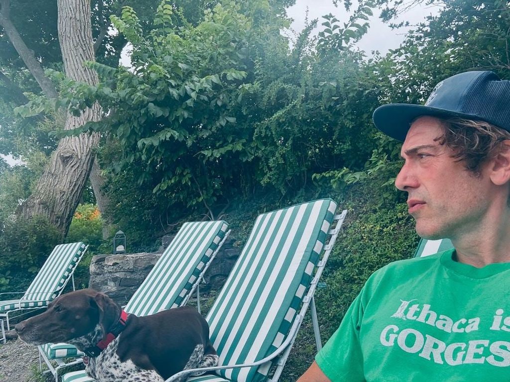 David Muir shares a photo from his 4th of July day off with his dog Axel on Instagram