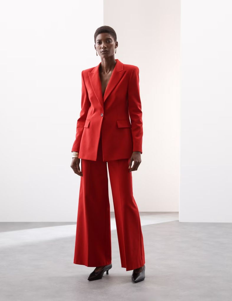 M&S red suit