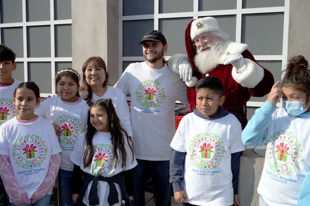 Prince Jackson attends the Heal LA Christmas event for underprivileged children, hosted in collaboration with Mattel, at Mattel on December 19, 2024 in El Segundo, California