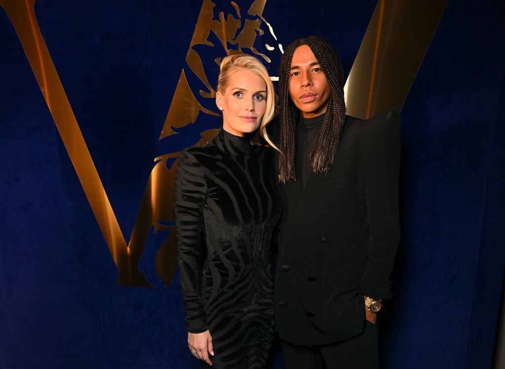 Lady Kitty Spencer and Olivier Rousteing at a party at The Chancery Rosewood hosted by Johnnie Walker Vault and Olivier Rousteing