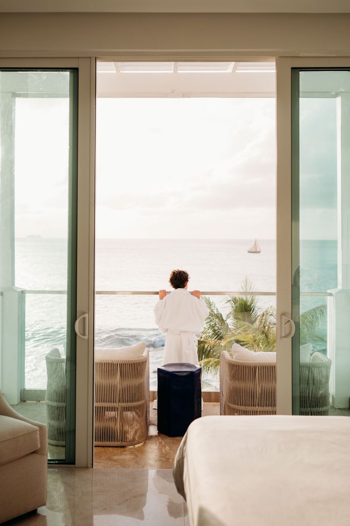 The children's bedroom was spacious and featured two beds and equally stunning views of the ocean