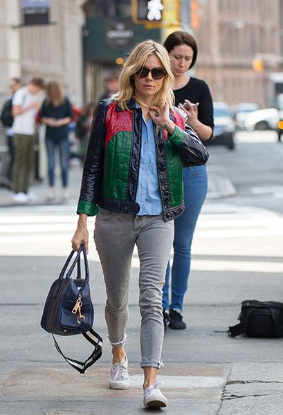 Sienna Miller Colourful Leather Jacket