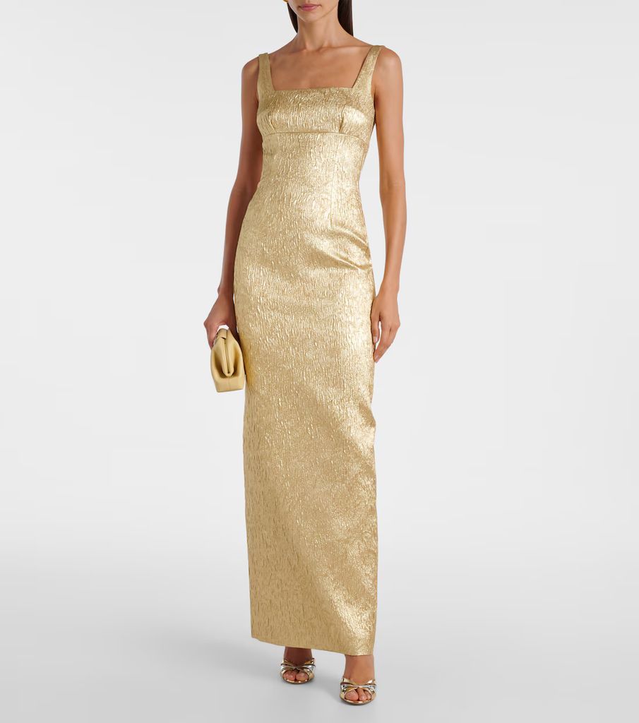 Micheline metallic cloque gown