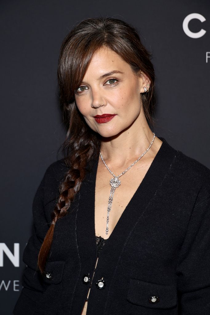 Katie Holmes, wearing CHANEL, attends the CHANEL Dinner to celebrate the Watches & Fine Jewelry Fifth Avenue Flagship Boutique Opening on February 07, 2024 in New York City