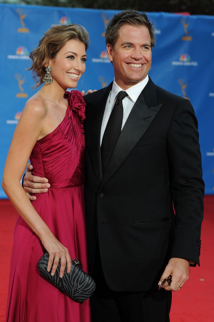 Actor Michael Weatherly (R) and Bojana Jankovic arrive at the 62nd Annual Primetime Emmy Awards in 2010