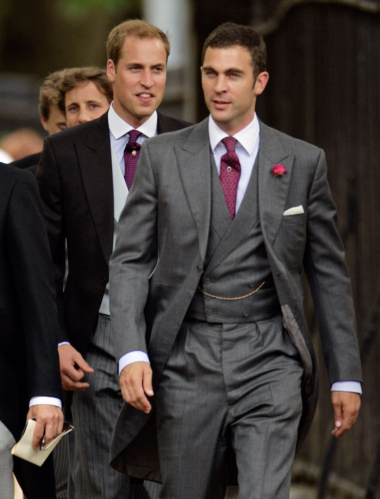 Prince William and Hugh van Cutsem attending a wedding