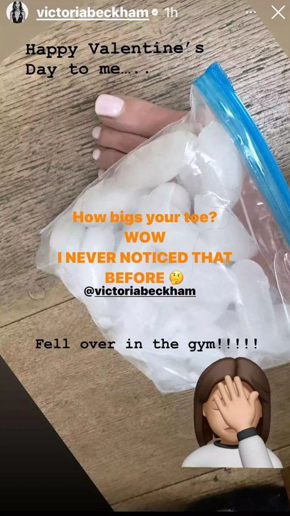 Victoria shared the news of her fall