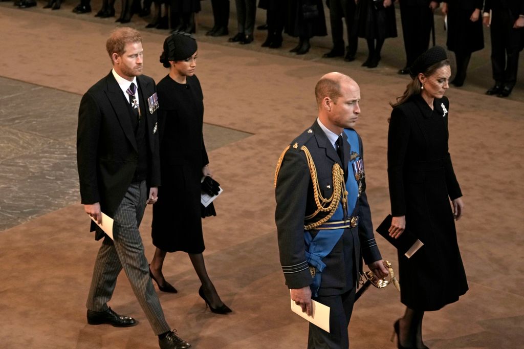 The royals at the Queen's funeral in 2022