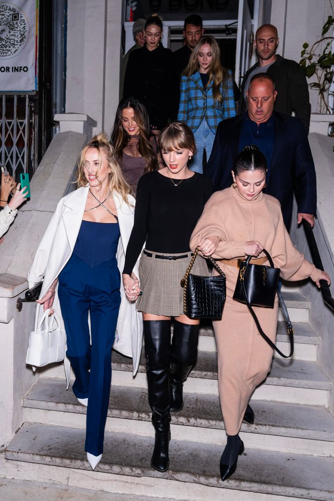 Brittany Mahomes, Taylor Swift, Selena Gomez, Gigi Hadid and Sophie Turner leave BONDST restaurant