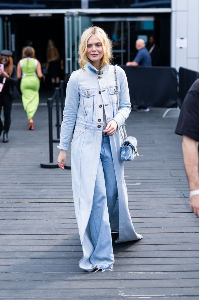 Elle Fanning attends the Coach fashion show during Spring/Summer 2026 New York Fashion Week at Pier 36 on September 15, 2025 in New York City. 