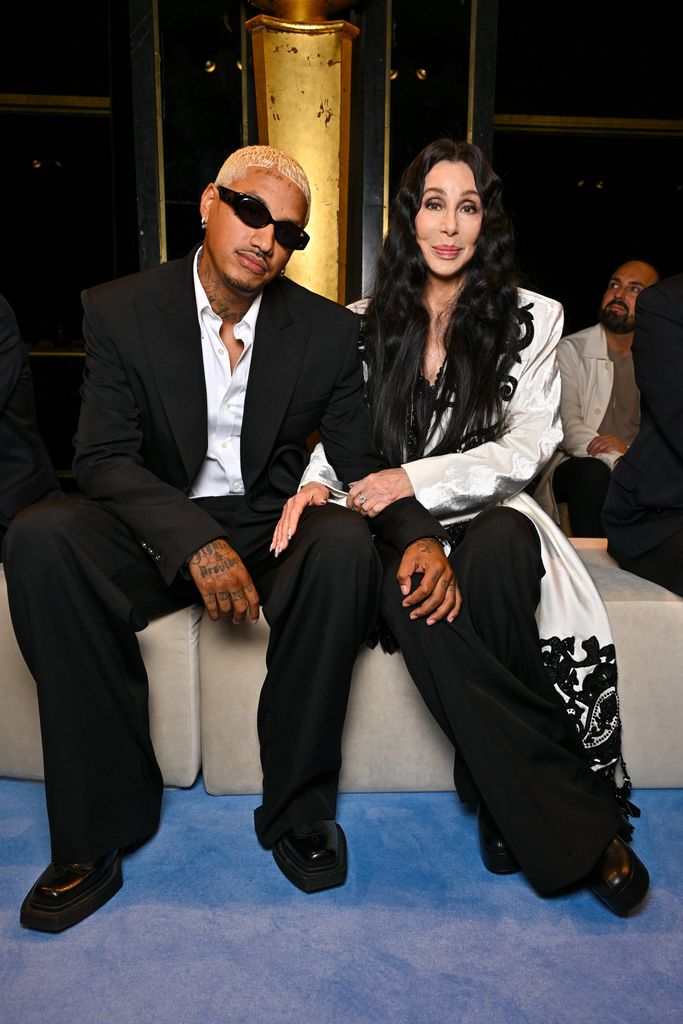 Alexander Edwards and singer Cher attend the Balmain Womenswear Spring/Summer 2024 show as part of Paris Fashion Week  on September 27, 2023 in Paris, France.