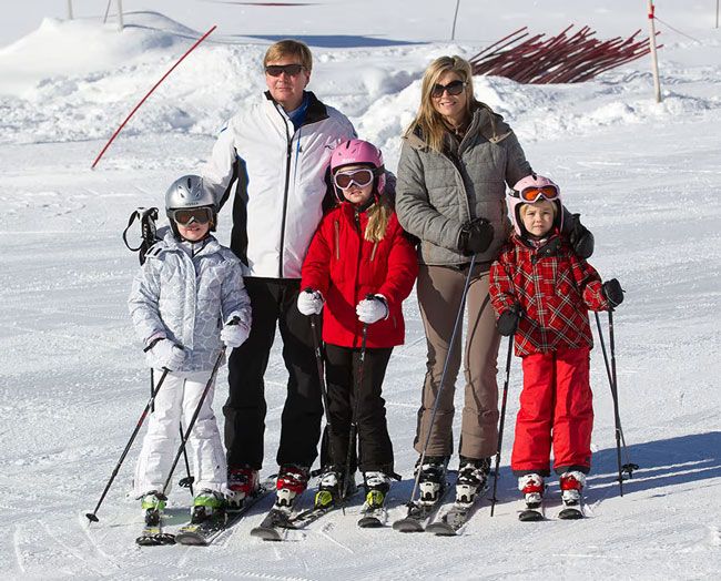 Dutch royal family skiing in Lech in 2015