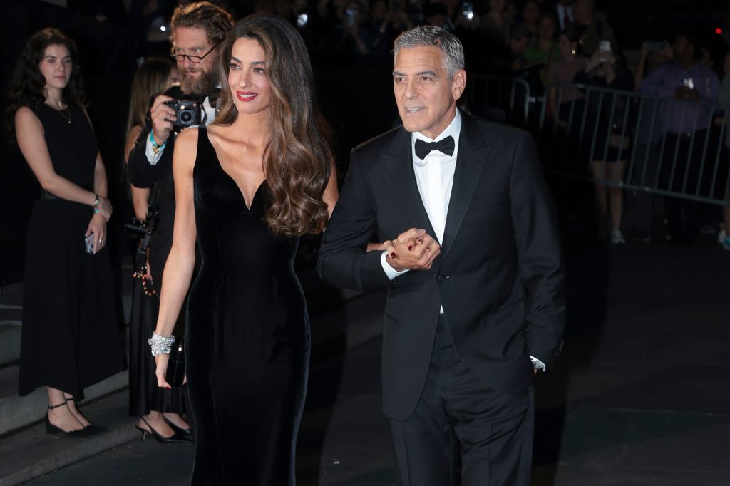 Amal Clooney and George Clooney visit the 2024 Albie Awards awarded by the Clooney Foundation for Justice in the New York Public Library 2024