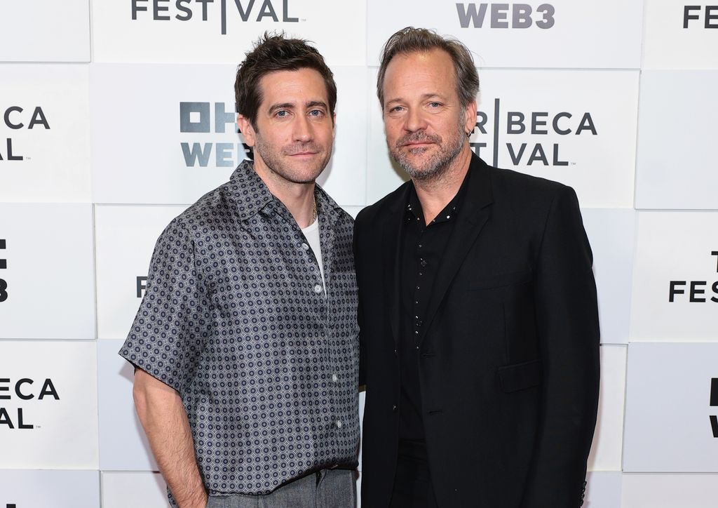 Jake Gyllenhaal and Peter Sarsgaard attend the "Presumed Innocent" Premiere during the 2024 Tribeca Festival at BMCC Theater on June 09, 2024 in New York City