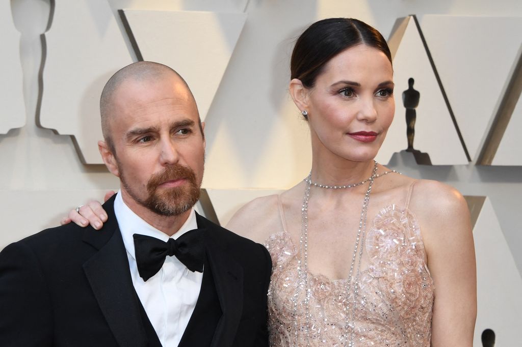  Sam Rockwell (L) and actress Leslie Bibb arrive for the 91st Annual Academy Awards