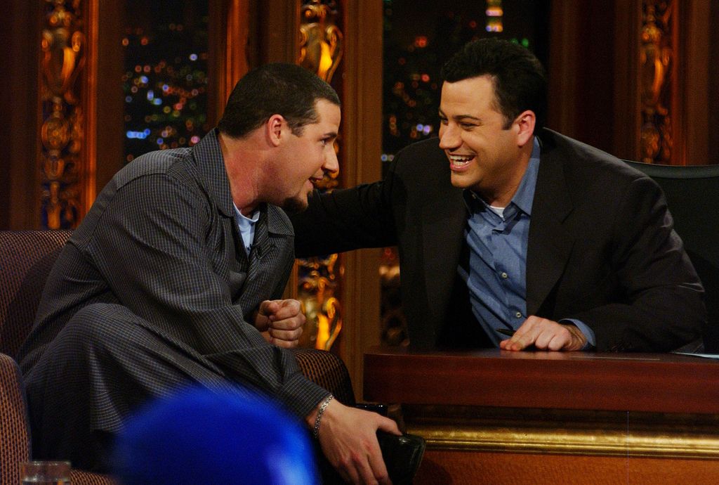 jimmy kimmel 2003 laughing with guest