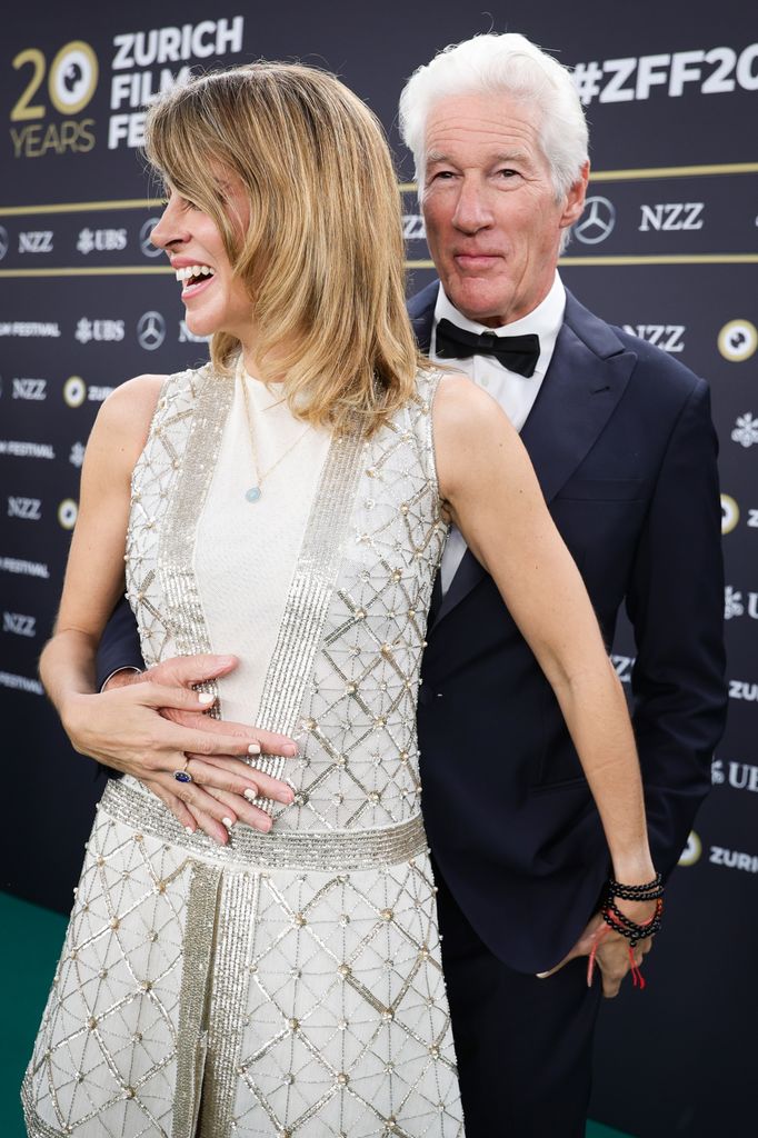 Alejandra Gere and Richard Gere attend the "Wisdom of Happiness" green carpet during the 20th Zurich Film Festival 