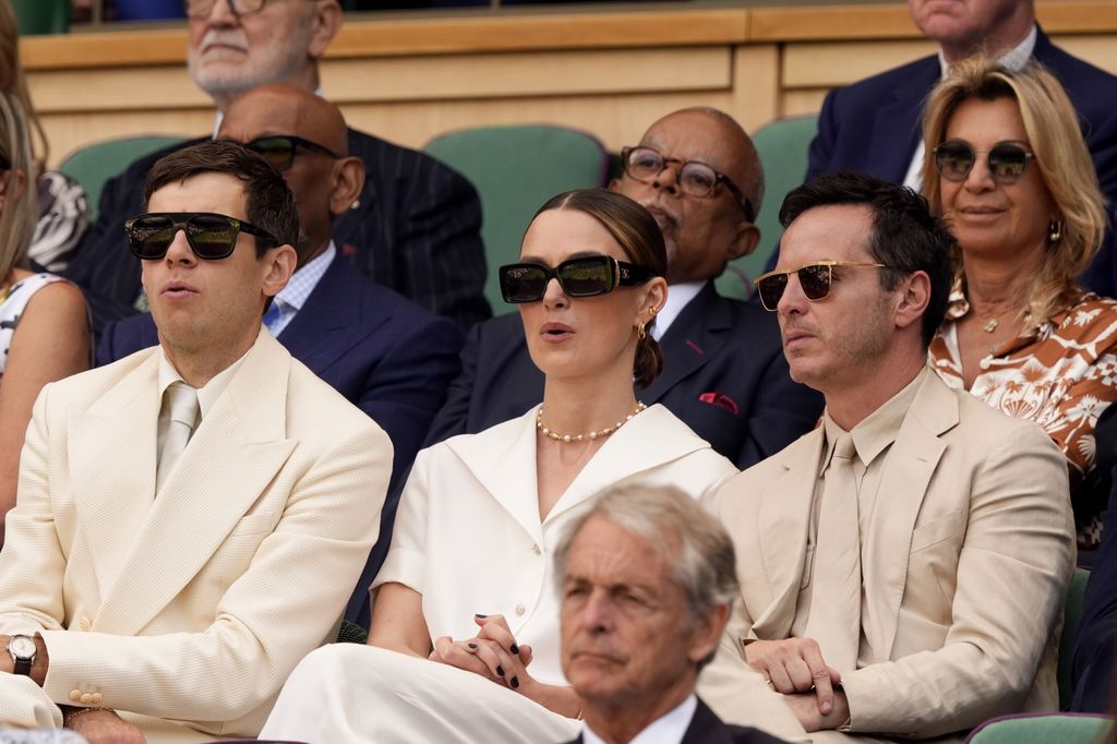 james righton, keira knightley and andrew scott at wimbledon