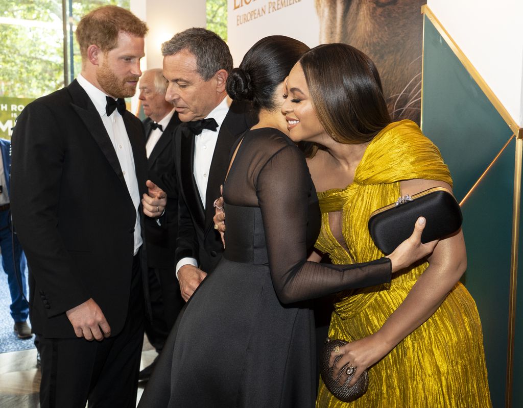 Meghan recived a hug from Beyoncé at the star-studded premiere