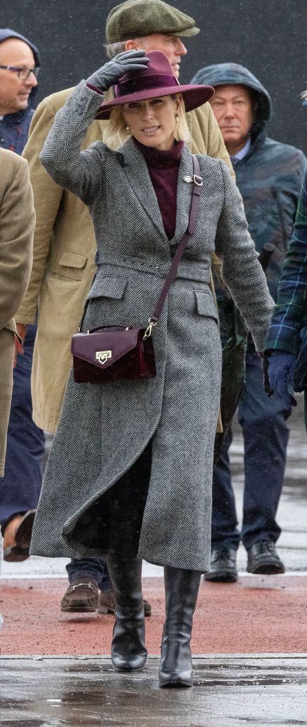 Zara Tindall attends the Countryside Day meeting at Cheltenham Race Course
