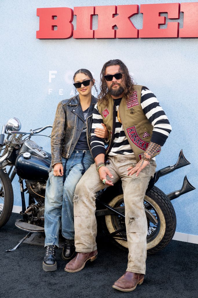 (L-R) Lola Iolani Momoa and Jason Momoa attends the Los Angeles premiere of Focus Features 'The Bikeriders' 