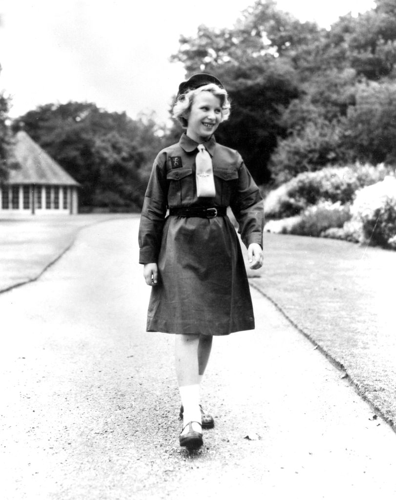 Princess Anne in her Brownie uniform at Buckingham Palace