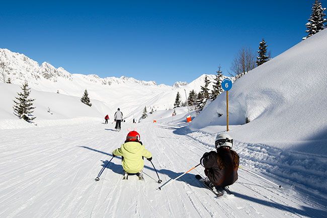 skiing piste family
