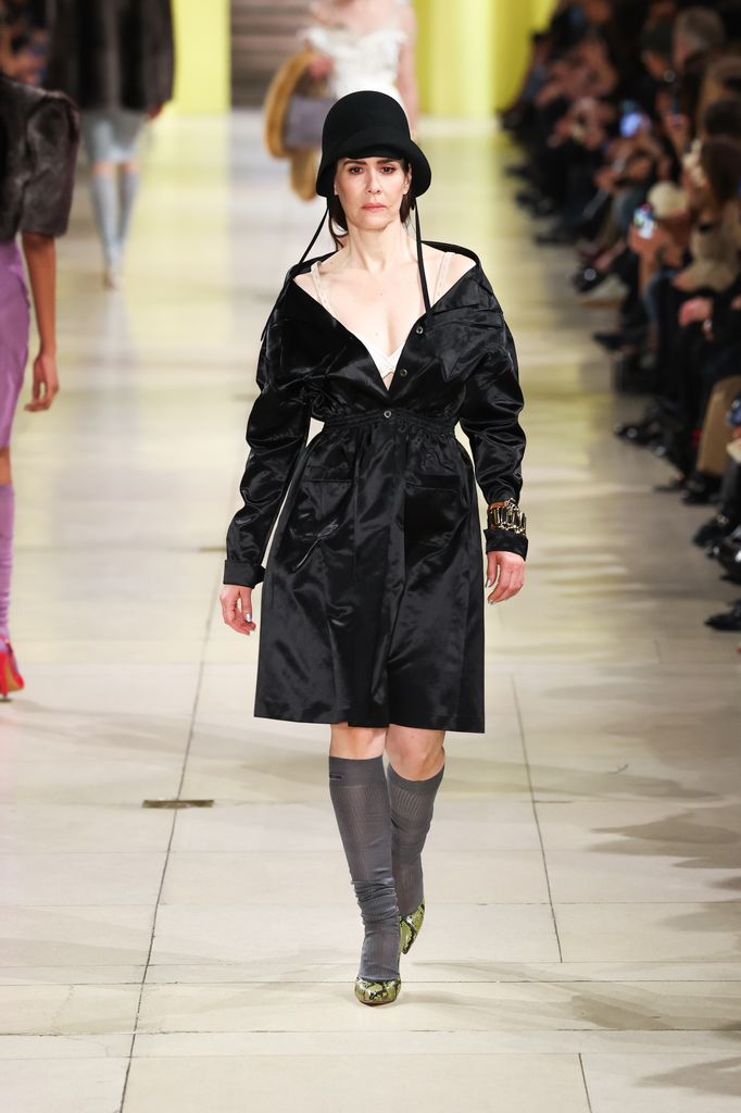 Sarah Paulson walks the runway during the Miu Miu Womenswear Fall/Winter 2025-2026 show as part of Paris Fashion Week at Palais d'Iena on March 11, 2025 in Paris, France